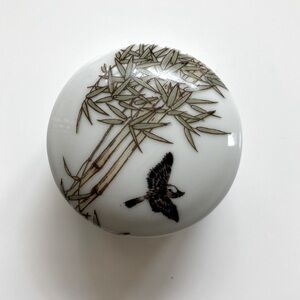 Vintage 60s Shafford porcelain trinket jewelry box with lid Made in Japan